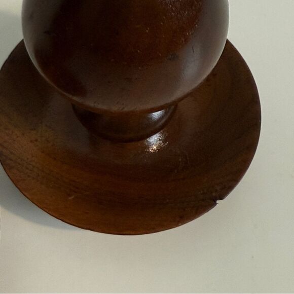 2 Vintage Turned Wood Spindle Candle Holders 6:5” - Picture 4 of 7